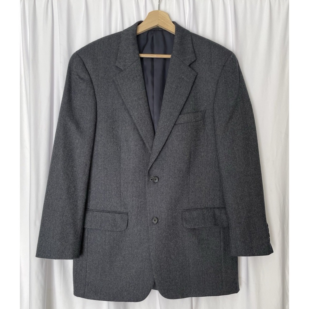 Club Room By Charter Club Wool Cashmere Blazer Blue‎ Size R38 Single Vented